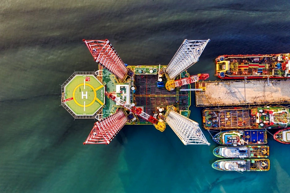 Widok z lotu ptaka na port w Szczecinie